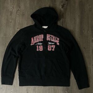 Aeropostale Black Hoodie with Red Accents